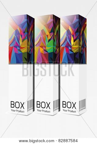 perfume package box mock-up. Vector illustration.