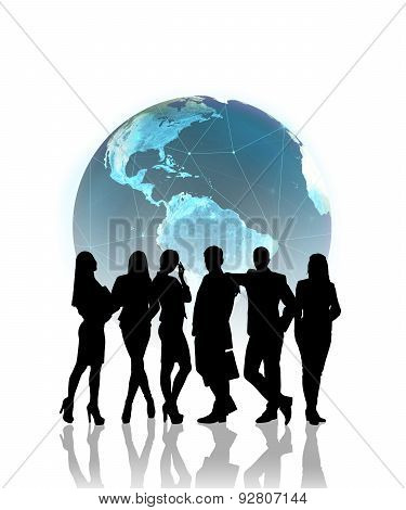 Global business, silhouettes
