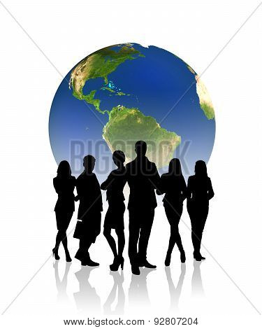 Global business, silhouettes