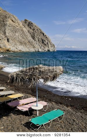 Perissa Black Sand Beach