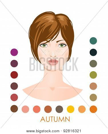 Autumn female type. Vector
