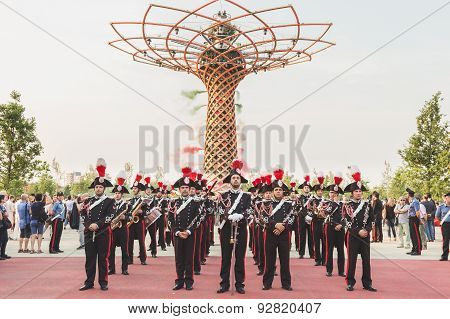 Carabinieri Brass Band Performing At Expo 2015 In Milan, Italy