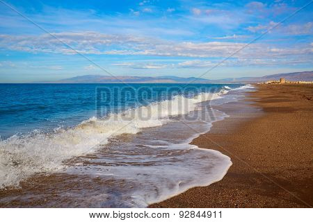 Almeria Cabo de Gata San Miguel beach shore in Spain
