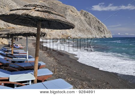 Perissa Black Sand Beach