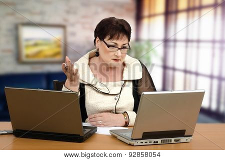 Confident Life Coach Working Online