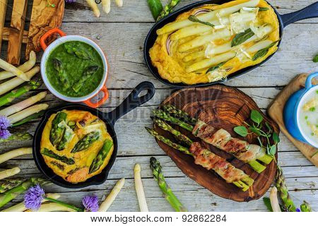 Asparagus - the delights of white and green asparagus, a variety of dishes
