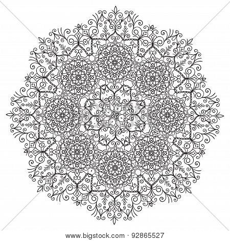 Hand Drawing Zentangle Mandala Element