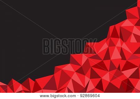 red and black poly background abstract