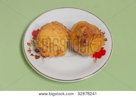 grilled sticky rice made into balls dip to egg