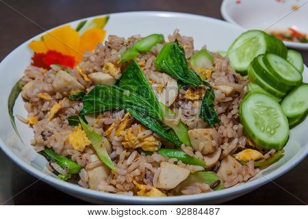 Fried Rice With Eggs And Fish.