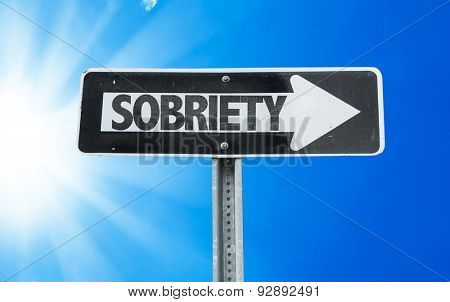 Sobriety direction sign with a beautiful day
