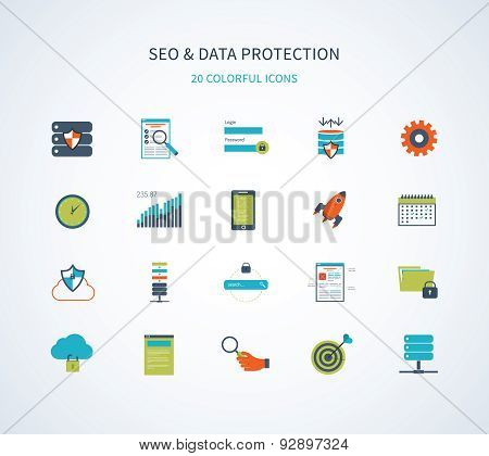 seo and data protection icons