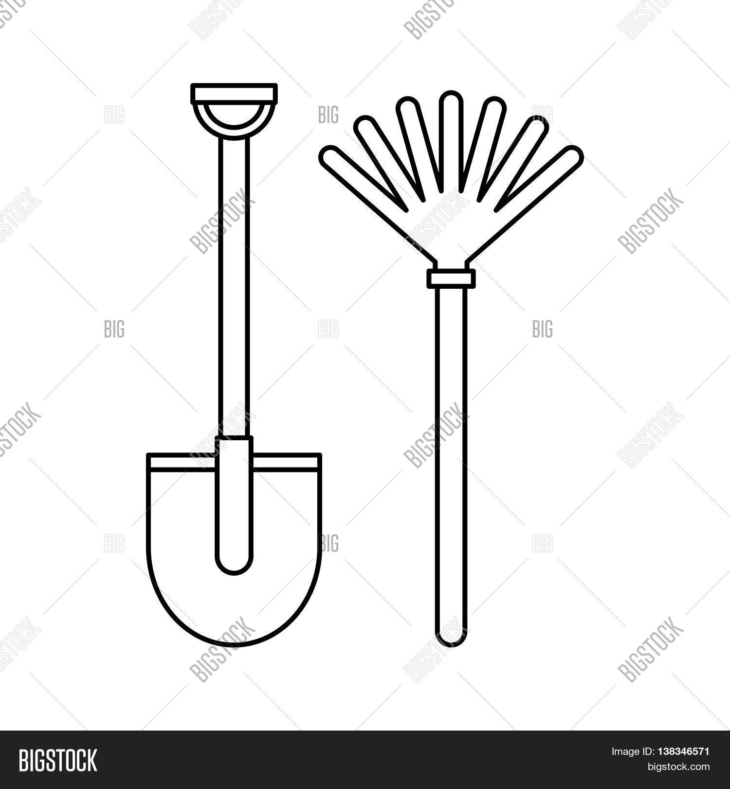 Rake Shovel Icon Vector & Photo (Free Trial) Bigstock