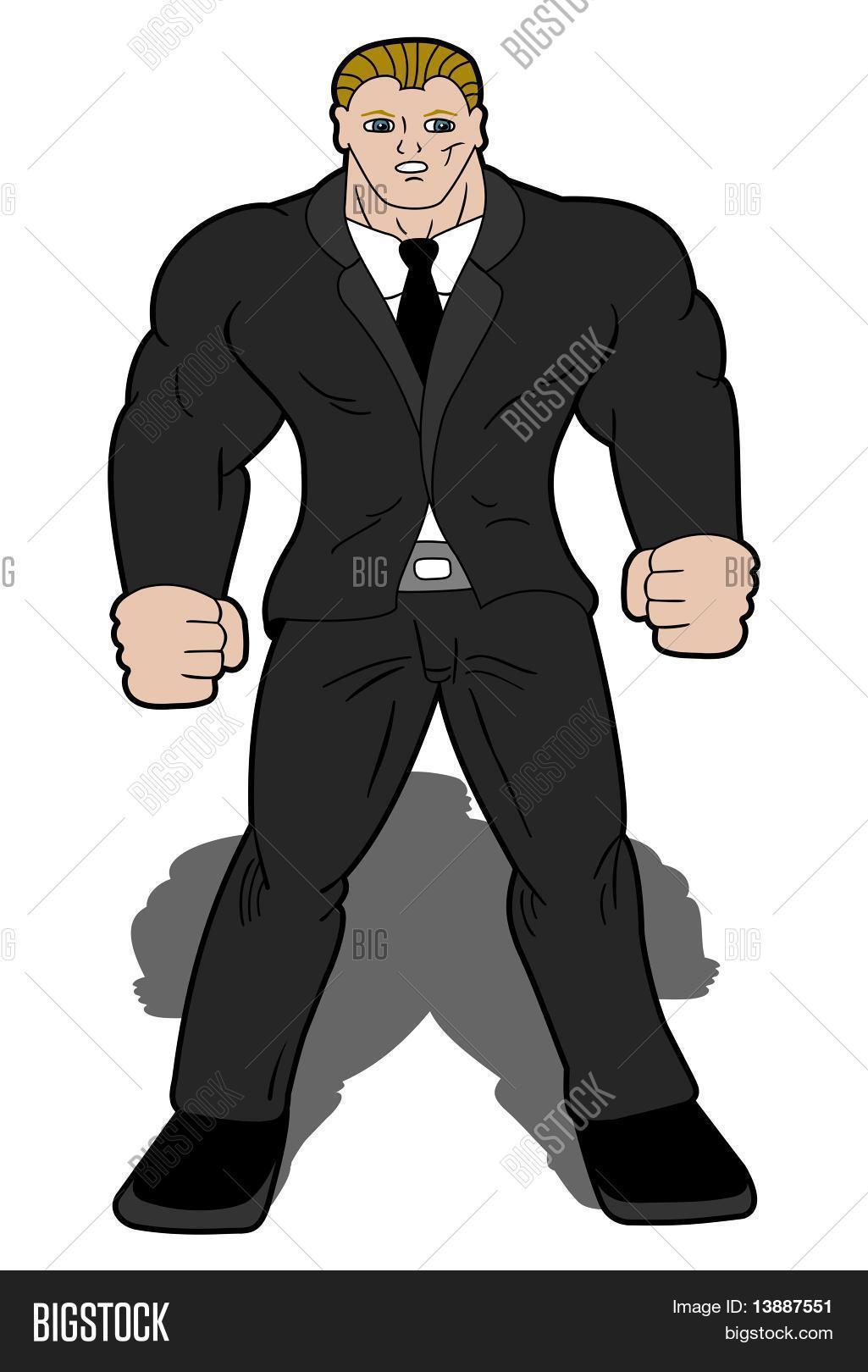 Bodyguard Cartoon Vector & Photo (Free Trial) | Bigstock