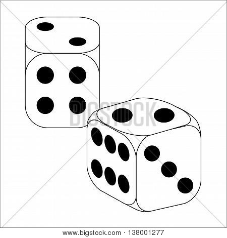 Black and White Dice with two roll