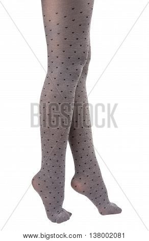 tights on legs girls isolated on white background
