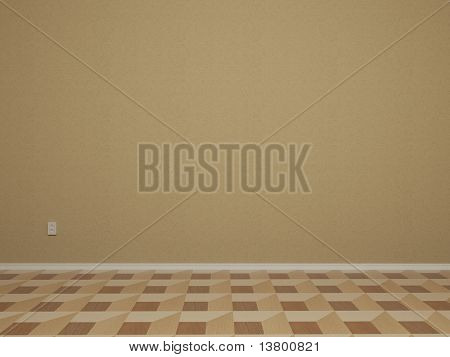 rendering 3D della stanza vuota con parete - ulteriori variazioni nel mio Portfolio