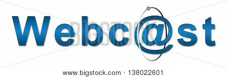 Webcast text in blue written in a conceptual way.