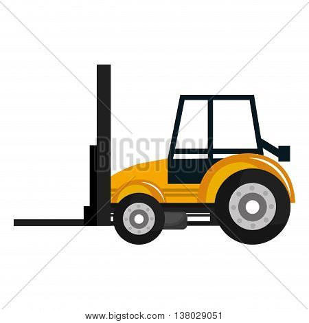 Construction vehicle machinary isolate flat icon, vector illustration.