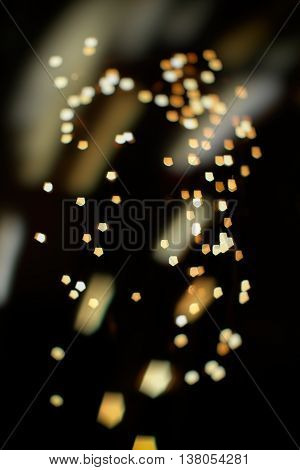 Twinkly Lights and Stars Christmas Background . Holiday festival backdrop