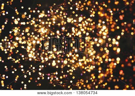 Twinkly Lights and Stars Christmas Background . Holiday festival backdrop