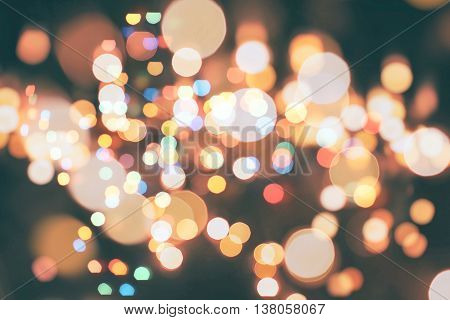Twinkly Lights and Stars Christmas Background .