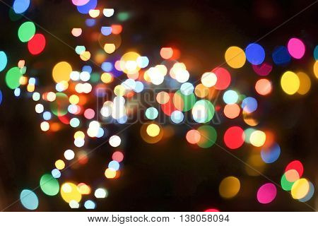 Twinkly Lights and Stars Christmas Background .