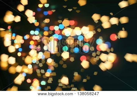 Twinkly Lights and Stars Christmas Background .
