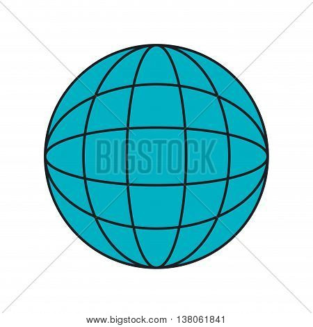 Blue spehere simbolizing global connection, vector illustration graphic design.