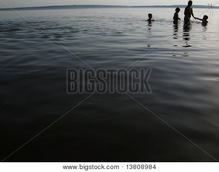 Familie på floden Dnepr