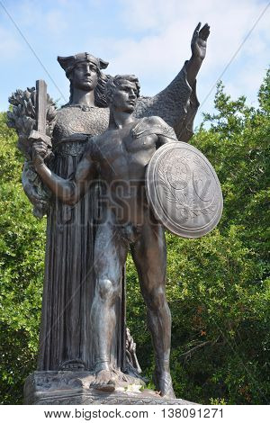 CHARLESTON SC USA 06 24 2016: Confederacy monument 