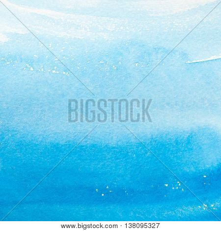 Watercolor blue brush strokes background design isolated
