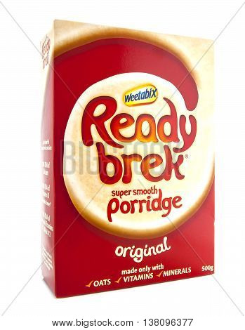 SWINDON UK - JANUARY 19 2014: Box of Ready Brek on a white background
