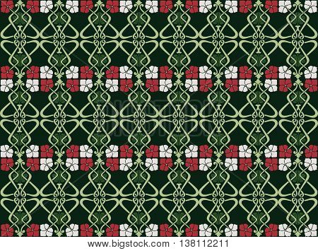 Vector abstract ornament pattern with flowers ornamnet
