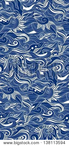 Decorative nature ornamental seamless pattern. Zen-tagle style and mehndi style.
