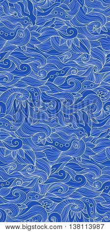 Decorative nature ornamental seamless pattern. Zen-tagle style and mehndi style.