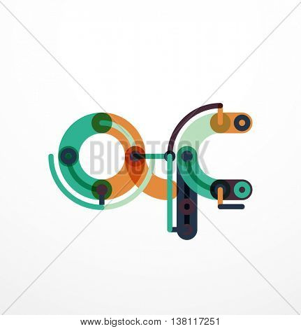 Linear initial letters, logo branding concept, cartoon funny style