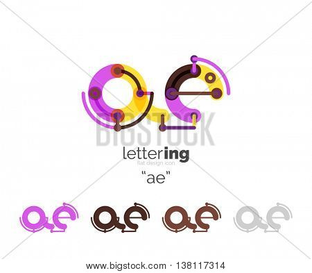 Linear initial letters, logo branding concept, cartoon funny style