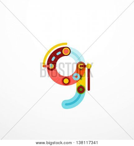 Linear initial letters, logo branding concept, cartoon funny style