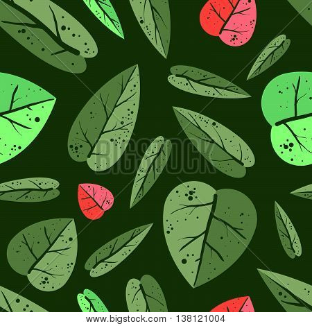 Natural and trendy seamless pattern with leafs.