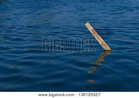 Timber in the water in a river