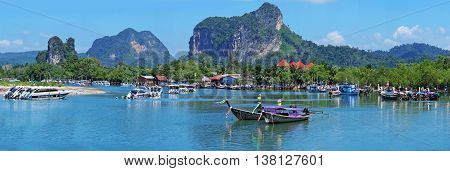 Krabi,thailand,jan 12,2015:traditional Thai Longtail Boat