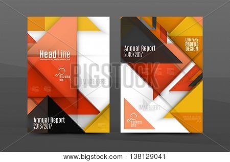 Colorful fresh business A4 cover template - flyer, brochure, book cover and annual report. Geometric design abstract background
