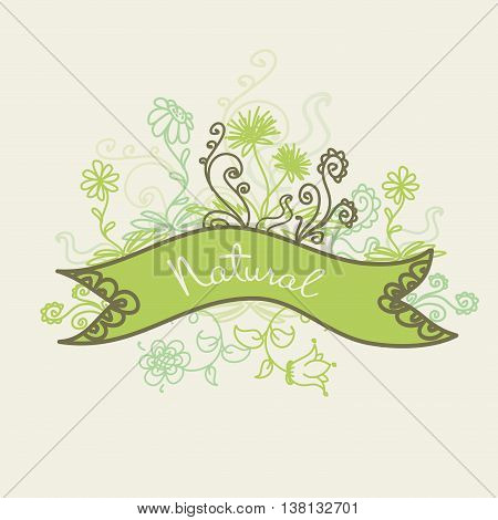 Card with flowers and place for an inscription vector illustration