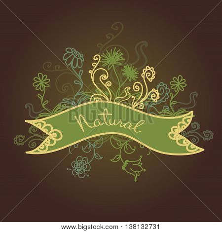 Card with flowers and place for an inscription vector illustration