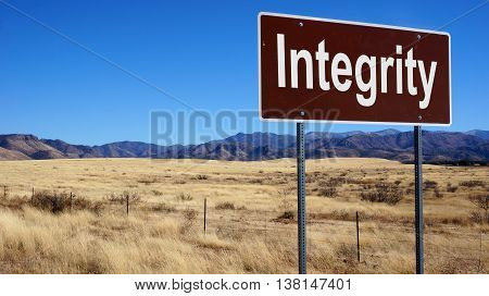 Integrity Brown Road Sign