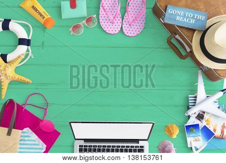 Beach Objects Border Blankspace Concept