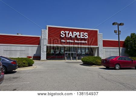 Ft. Wayne IN - Circa July 2016: Staples Inc. Retail Location. Staples is a Large Office Supply Chain IV