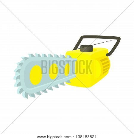 Chainsaw icon in cartoon style on a white background