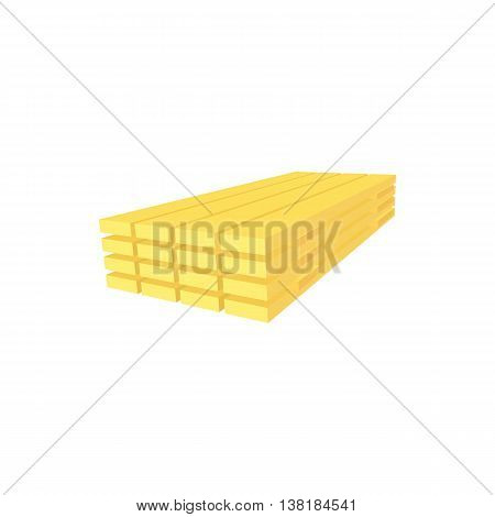 Wood planks icon in cartoon style on a white background